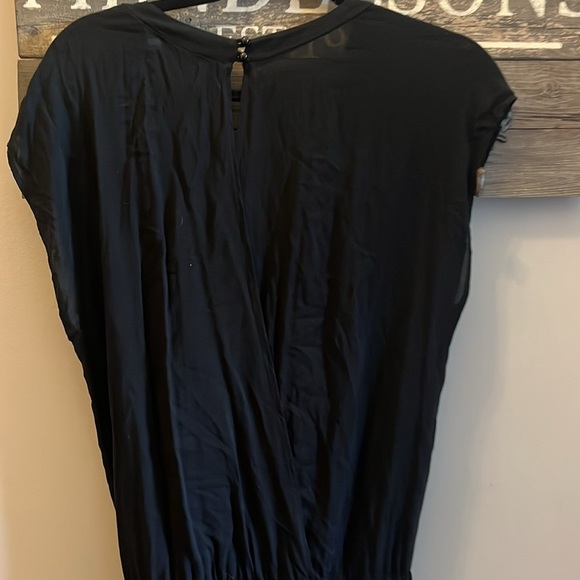 Splendid Black Jumpsuit Sleeveless Drawstring Waist Draped Open Back Size Medium - Picture 6 of 9